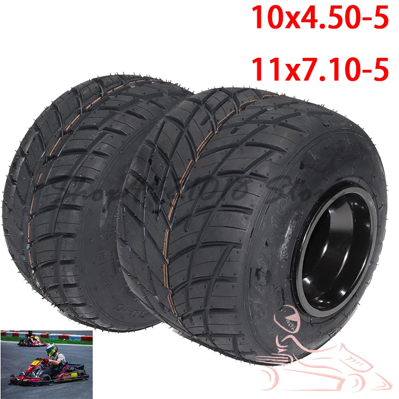 

Rear Wheel 11x7.10-5 Kart Wheel Rim Motor Sport Golf Off-road Vehicle Drift Tricycle 10x4.50-5 Front Wheel Rim and Kart Tire