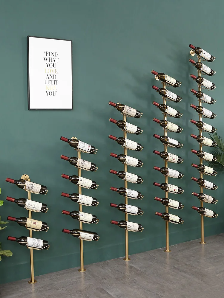 Floor mounted red wine rack, wall bottle rack, creative wall mounted wine display rack for bars