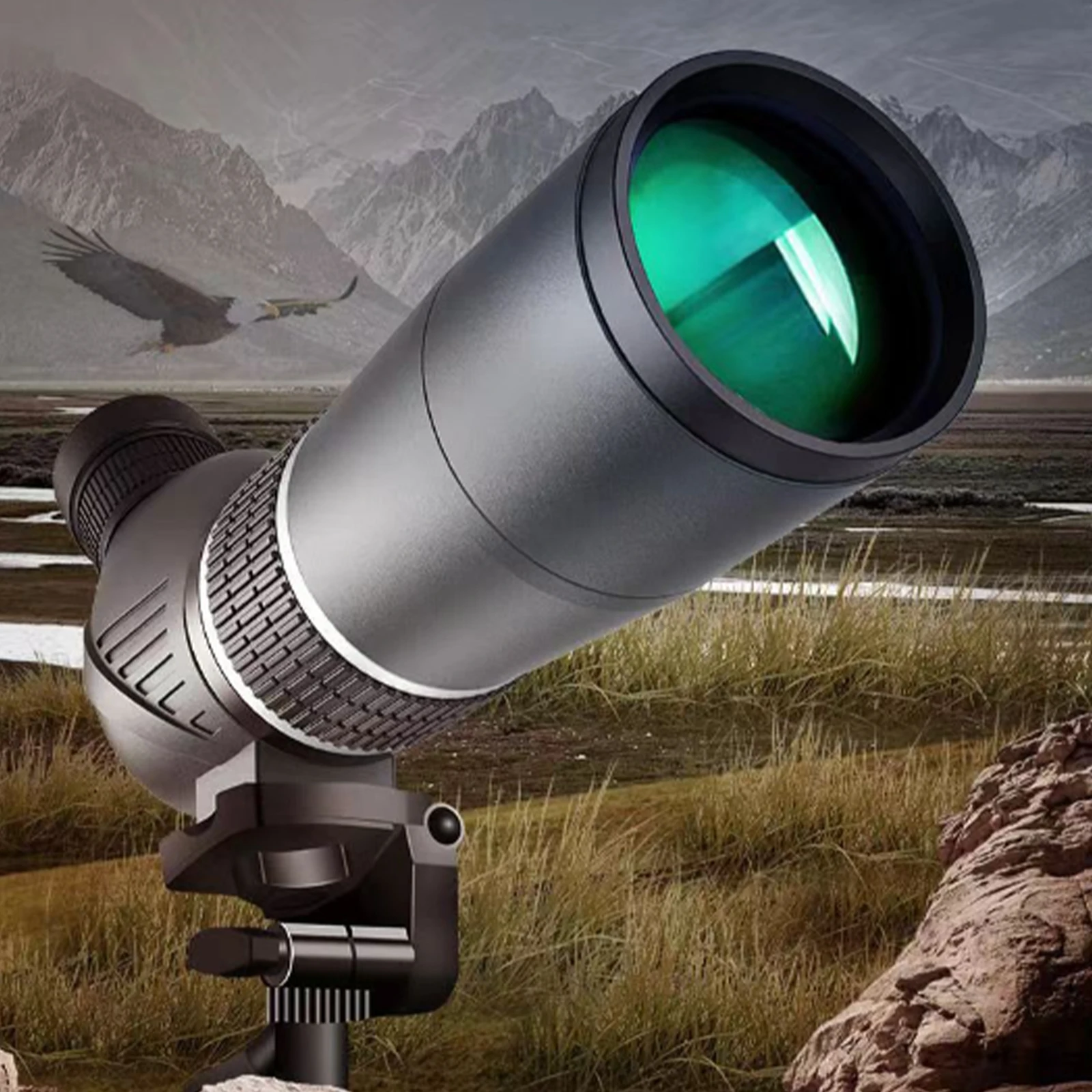 

20-60X60 Telescope Spotting Scope Large Field Powerful Zoom Monocular With Phone Adapter Tripod For Bird Watching Camping