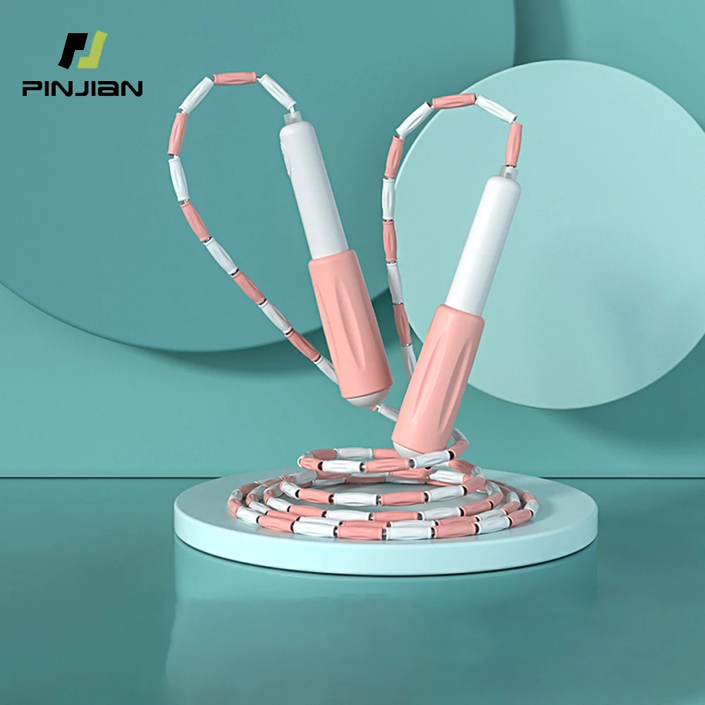 

Регулируемая Скакалка для детей, мягкая портативная Скакалка с бисером, не запутанная Скакалка для дома, тренажерного зала