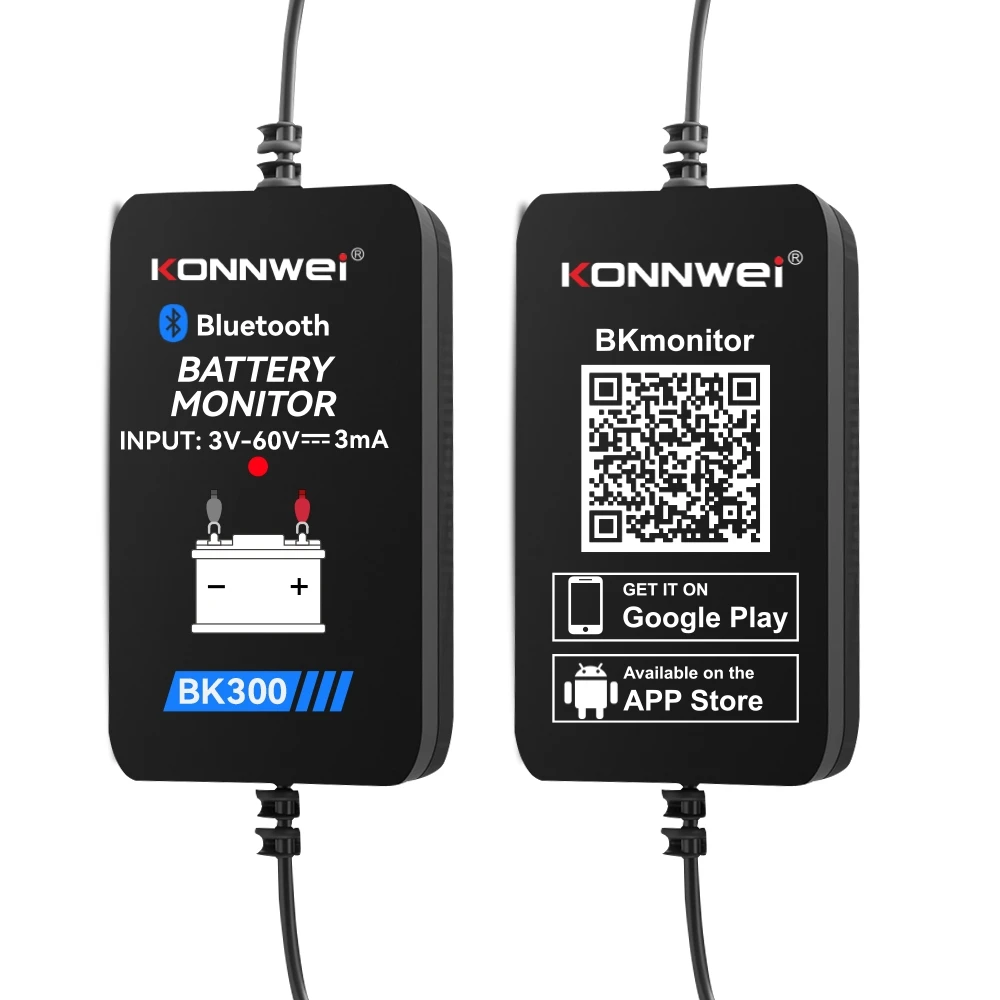 KONNWEI BK300 Battery Monitor BT 5.0 for 12V/24V lead-acid car truck starting battery For Android IOS Battey Analyzer Tool