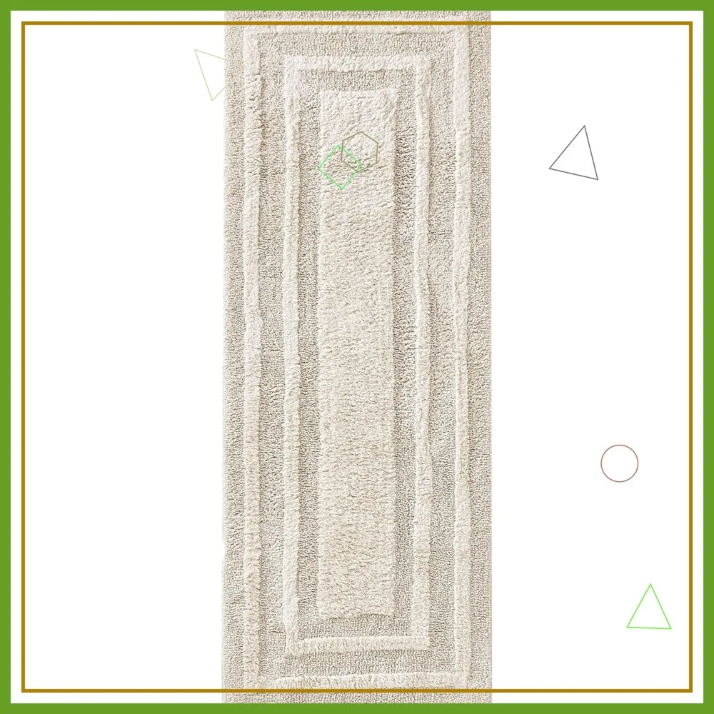 

Soft Plush Cotton Bathroom Runner Rug, Quick-Dry & Skid-Resistant, 22x60 Inch for Family Home