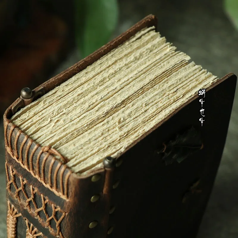 Snail is also a cow handmade cowhide book European retro nostalgic copper leaf genuine leather magic creative notebook diary