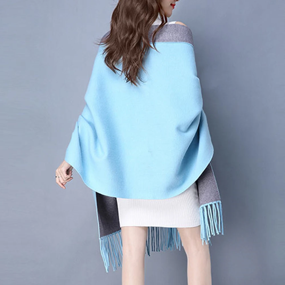 Autumn Capes Coat Winter Ponchos For Women Chinese Style Jacquard Sweater Shawl With Sleeve