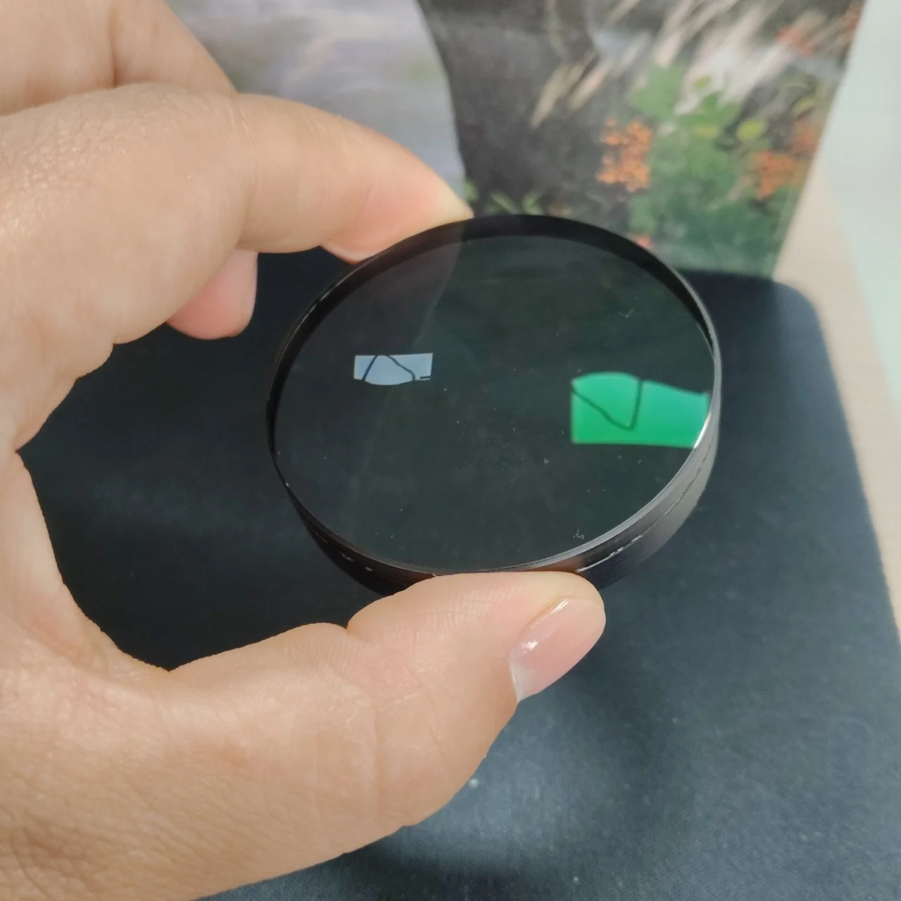 Objectif de télescope D52F200 en verre optique noirci, lentille achromatique collée