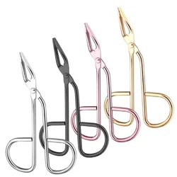 Professional Eyebrow Pliers Clips Stainless Steel Elbow Eyebrow Pliers Clip Scissor Tweezers Makeup Beauty Tool Straight Pointed