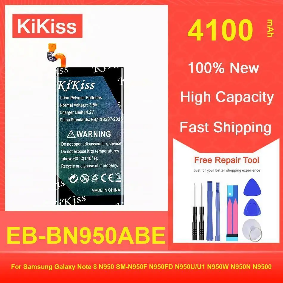 

Kikiss Battery 4100Mah EB-BN950ABE For Samsung Galaxy Note 8 N950 SM-N950F N950FD N950U/U1 N950W N950N N9500
