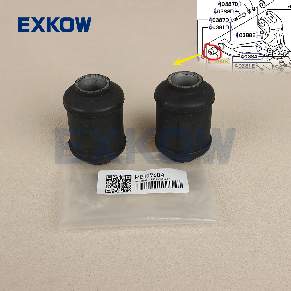 2PCS Front Suspension Lower Arm Bushing for L200 K24 K34 K57 Pajero Montero II Nativa Sport I K86 K96 1997-2011 MB109684