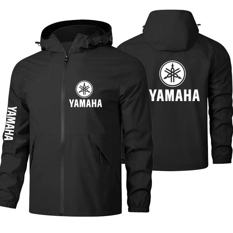 2026 yamaha logo Outdoor Zipper Hooded Jacket with Pockets Windproof Waterproof Lightweight Climbing Sporty Print Casual Fashion