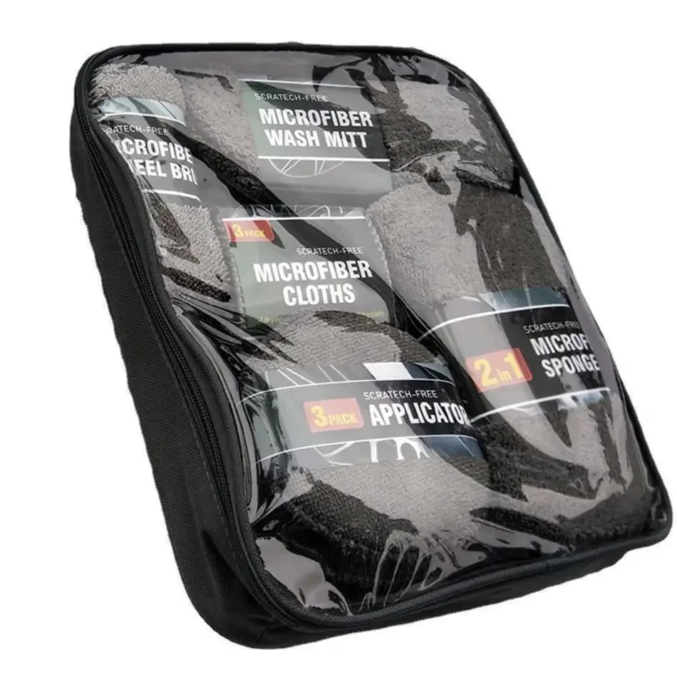 

НОВЫЙ набор из 9 предметов инструментов для чистки автомойки, полный набор перчаток для мойки автомобиля, губка для полировки и вощения, полотенца для протирания