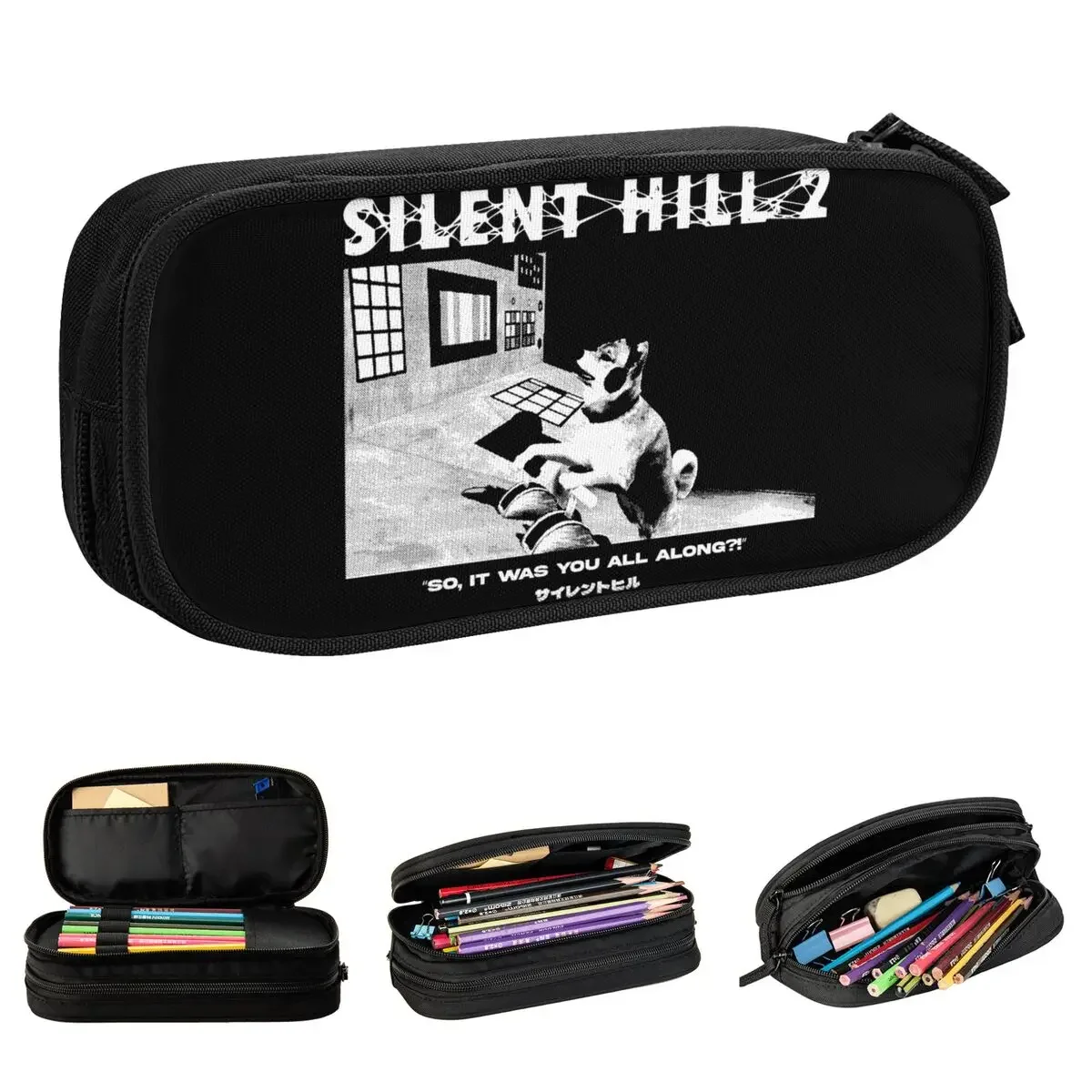 Silent Hill 2 Best Boy Ending Pencil Case Silent Hill 3 Games Pencilcases Pen Box Storage Bags Students School Zipper Stationery