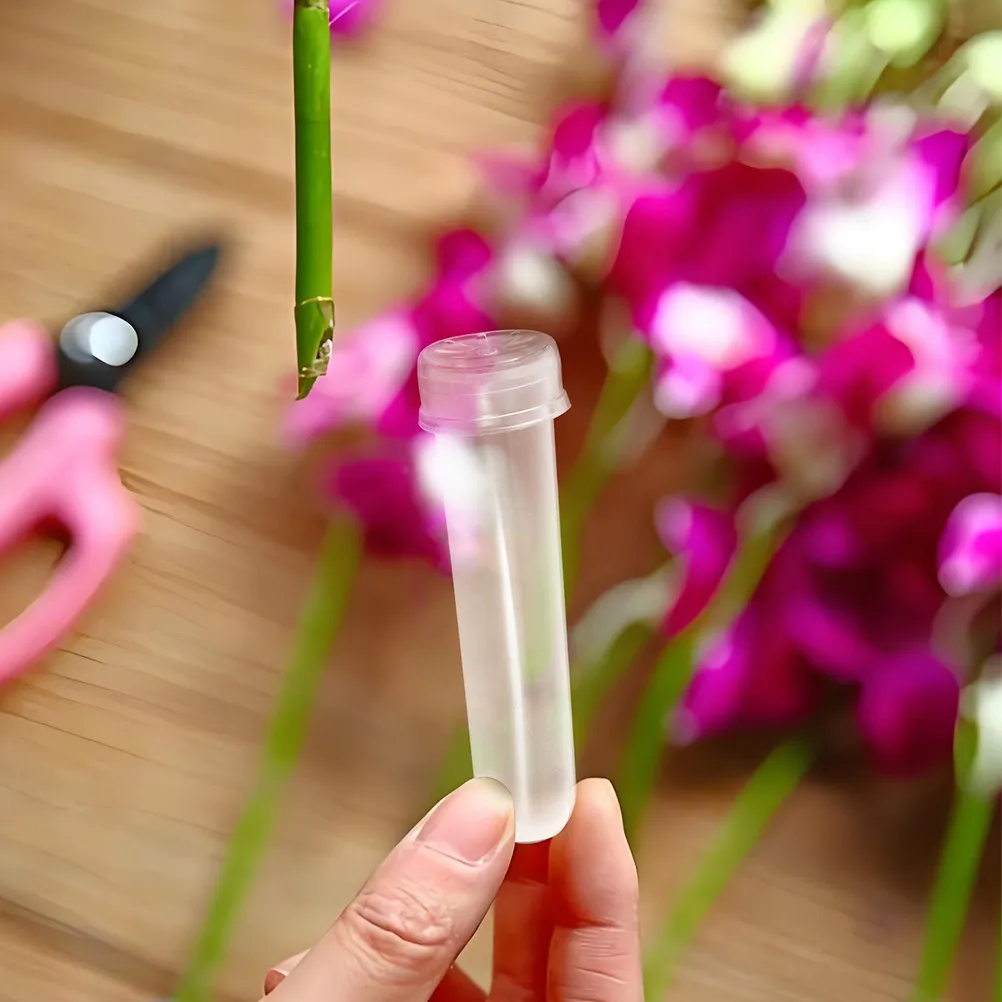 20Pcs Floral Water Tubes Plastic Flower Stem Holders for Roses Orchids Propagation Freshness Retention Flower Shop Event Decor