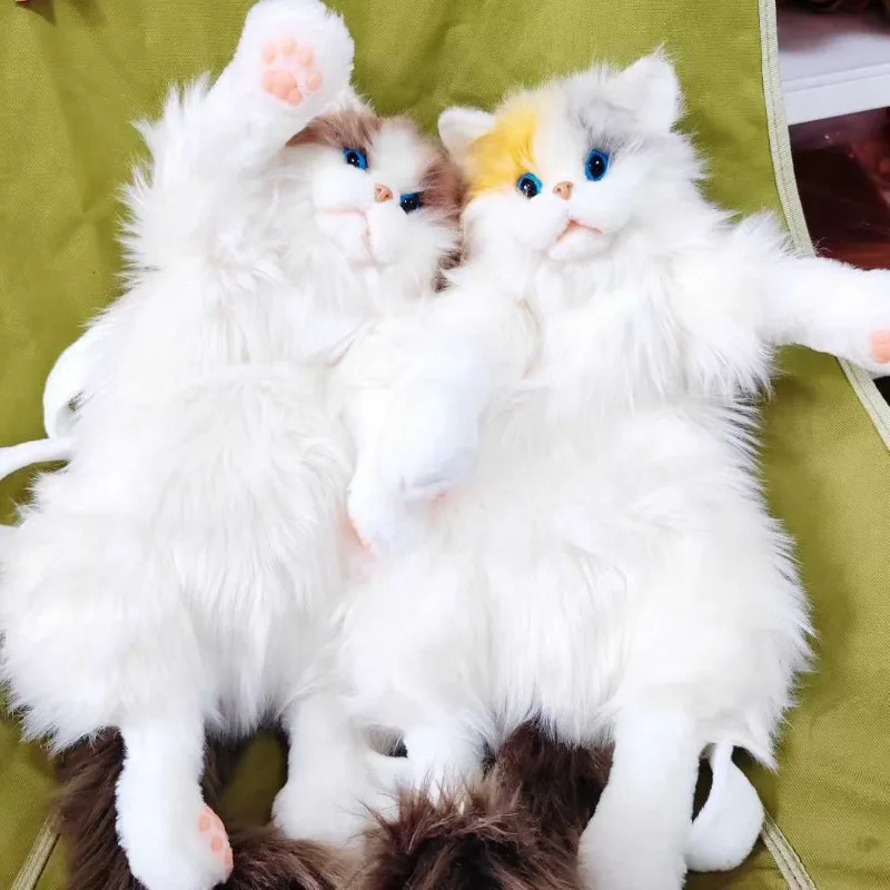 2026 Mochila de pelúcia realista de gato Calico – Bolsa de animal de pelúcia realista, presente de boneca colecionável fofa para amantes de gatos