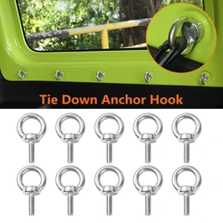 Heavy Duty Tie-Down Anchors Rings for Suzuki Jimny JB64 JB74W 2019-2024 Trunk Cargo Stainless Steel Round Hole Fixed Screws