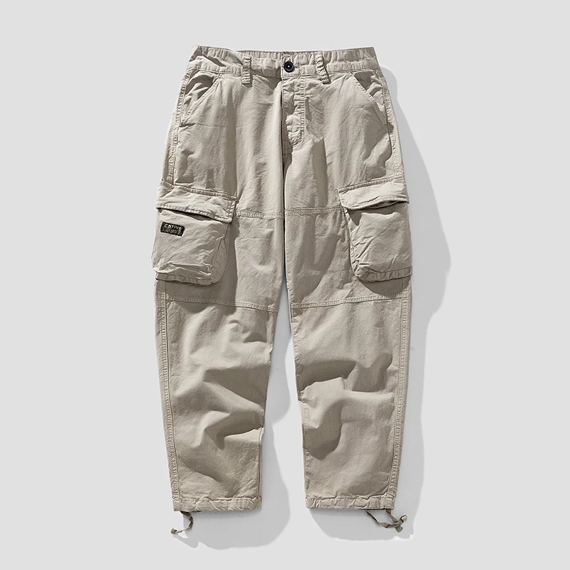 

Men's Summer Straight Leg Casual Work Pants Trendy Functional Loose Fit American Brand Casual Trousers