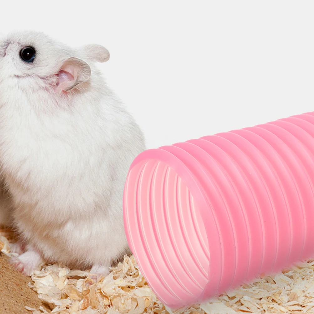 

s Pink Hamster Tunnel Tubes for Cage Ferret Durable Hamster Tubes Tunnels Safe Toys Plastic Pet Play House Accessories