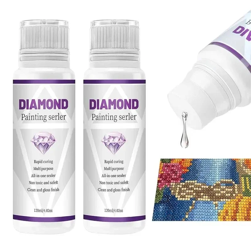 

120ML Diamond Painting Sealer 5D Diamond Painting Art Glue Permanent Hold & Shine Effect Sealer Diamond Painting Puzzle