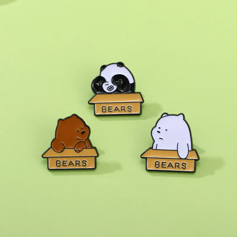New Arrival Cute Cartoon Box Beer Hard Enamel Pins Brooches Wholesale