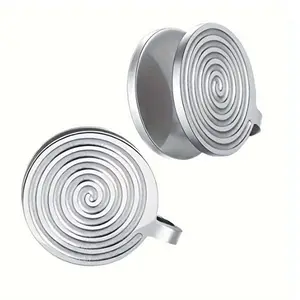 Stainless steel non -piercing earrings, swelling, gold and black 12 Main Sales Earring Pressure - №5