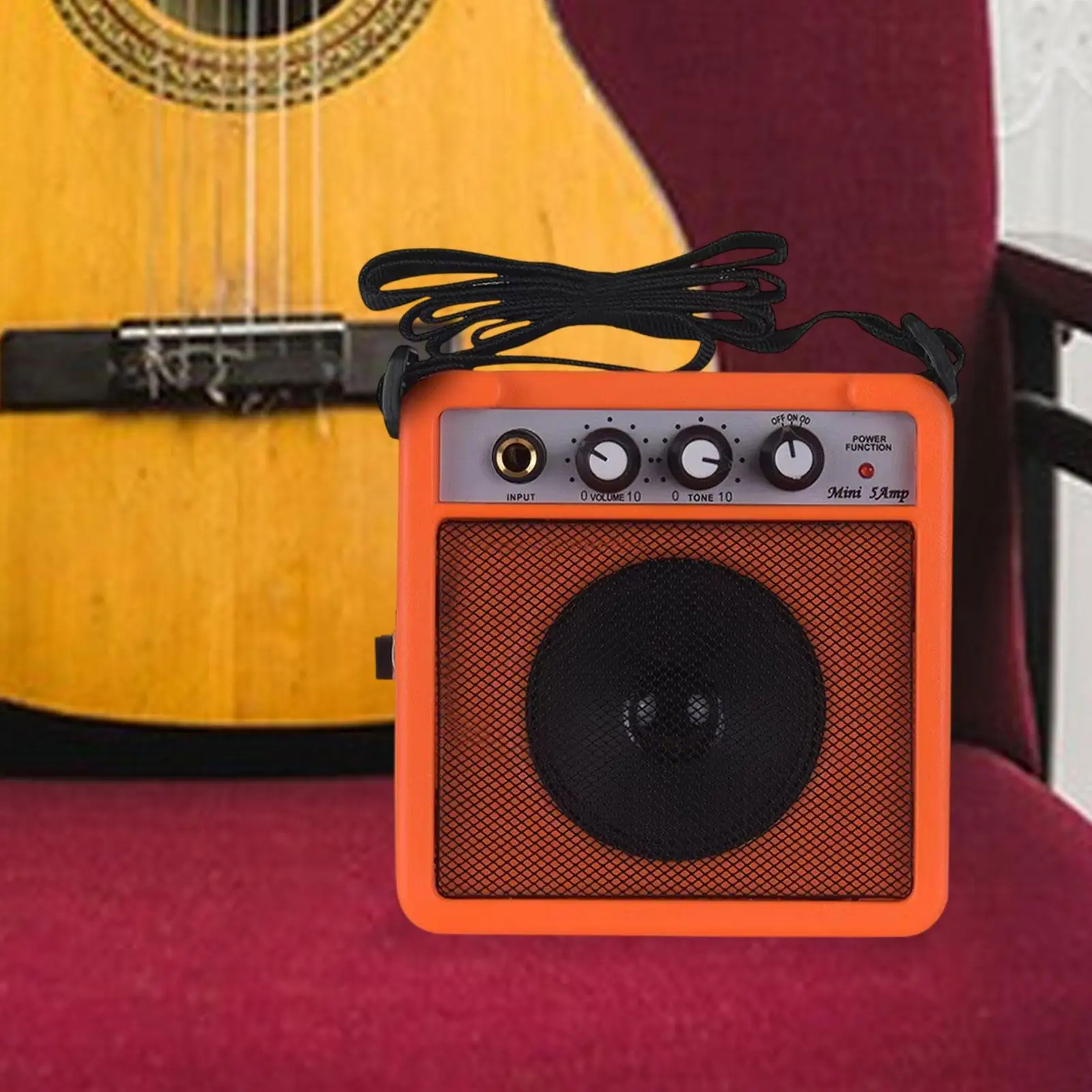 Electric Guitar Amp 5W Mini Amplifier Combo for Acoustic and Bass Guitar Travel Friendly Sound Box