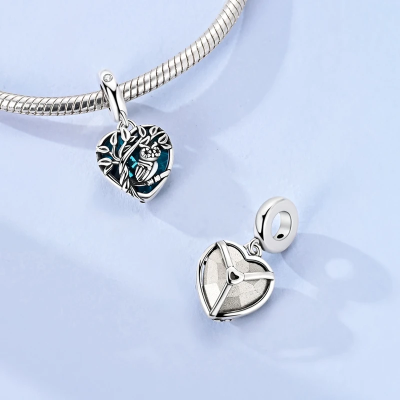

925 Sterling Silver Owl Tree of Life Charm Pendants Fit Original Bracelet Woman DIY Birthday Jewelry Gifts