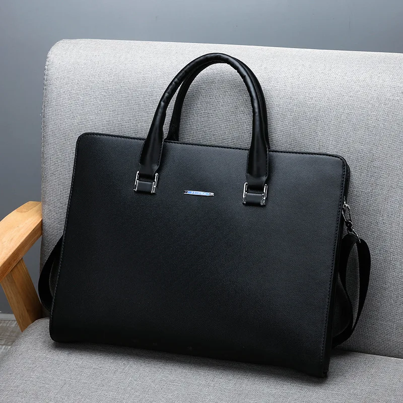 Briefcase Bag For Men Executive Designer Laptop PU Leather Luxury Brand Handbag Shoulder Business Male Messenger Crossbody Bag