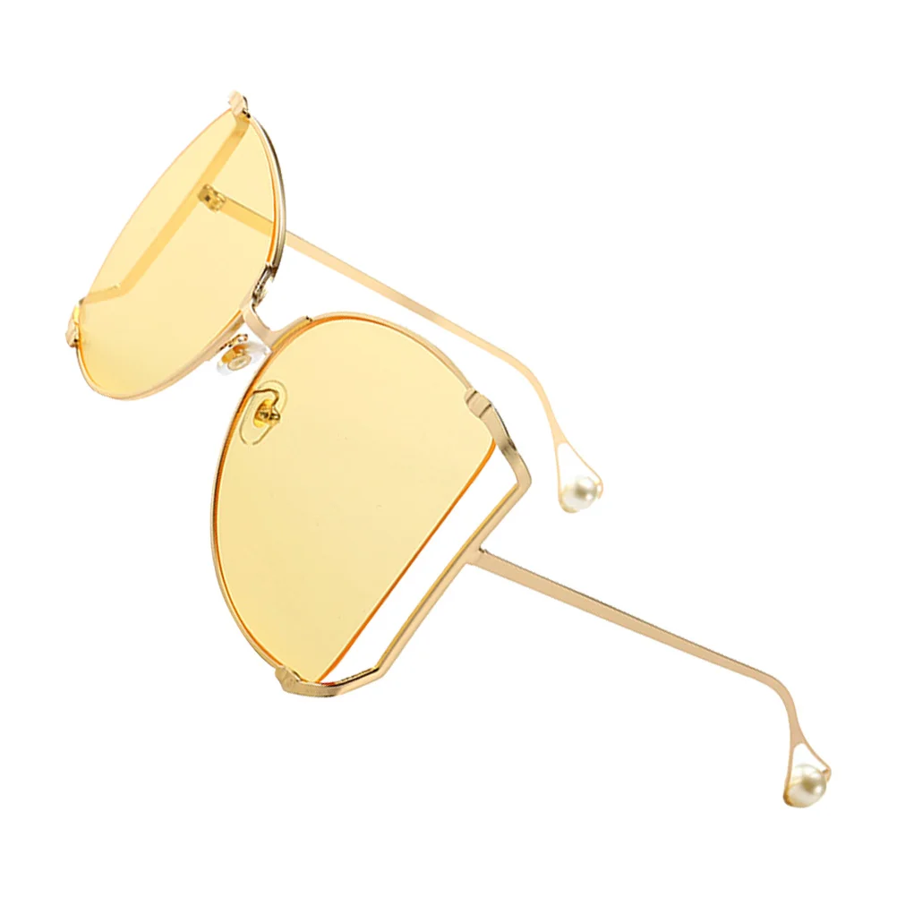 

Golden Women Sunglasses Transparent Yellow Lens Stylish Lightweight Durable Party Eyewear Women Glasses Party Sunglasses