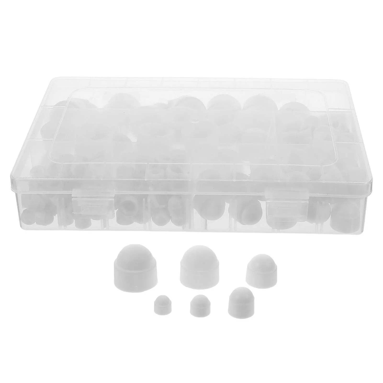 

160Pcs Hex Nut Covers White Rubber Screw Thread Protectors Bolt Cap Set Safety Protective End Caps for Hardware Screws