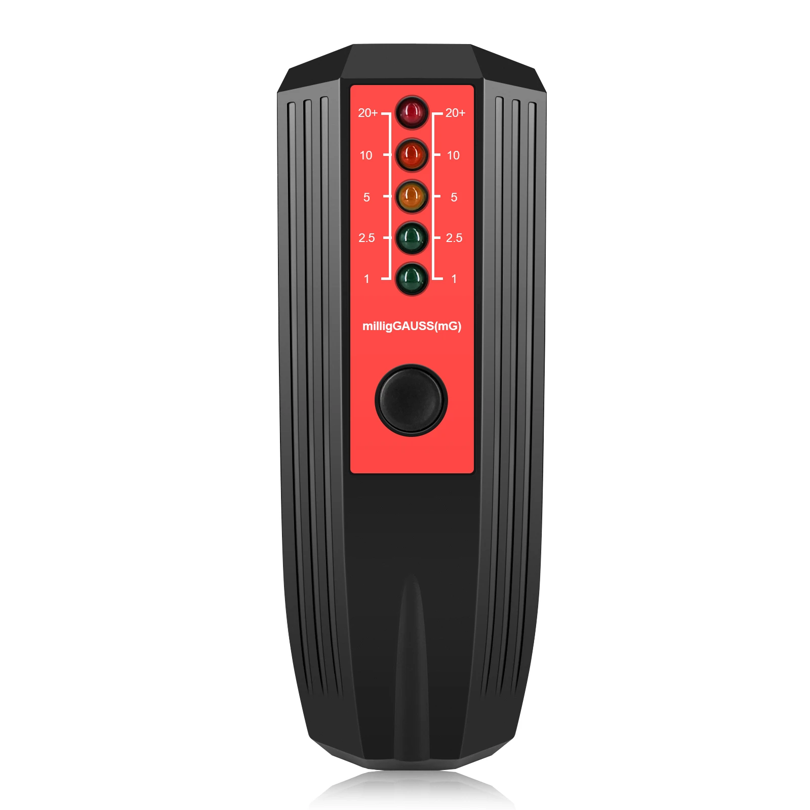 เครื่องตรวจจับรังสีสนามแม่เหล็กไฟฟ้าใช้แบตเตอรี่ EMF เครื่องทดสอบแบบพกพาความแม่นยำสูงแบบมือถือตัวบ่งชี้5แอลอีดี
