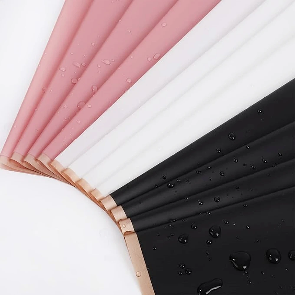 20 قطعة من ورق تغليف الزهور الأبيض ذو الحواف المذهبة DIY هدية حرفية لحفلات أعياد الميلاد وحفلات الزفاف ومستلزمات متجر الزهور #2