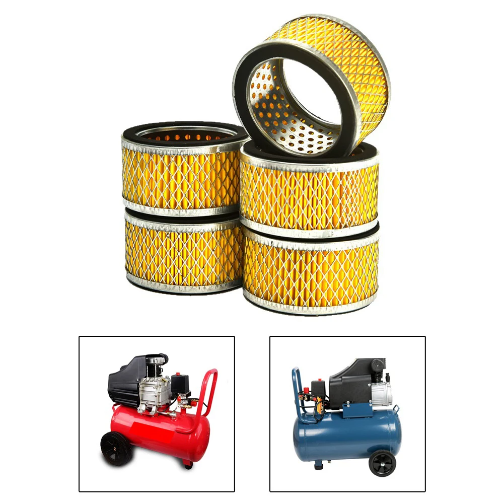 5Pcs 공기 압축기 필터 95x70x52mm 헤비 듀티 필터 공기 펌프 흡입 종이 필터 공기 전동 공구 액세서리