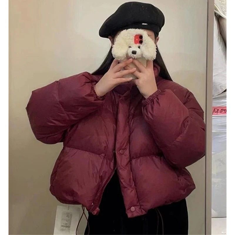 

Осенне-зимняя теплая женская куртка 2025, новая мода, ультралегкое пуховое хлопковое тонкое пальто, однотонная ветровка из матовой ткани, парки
