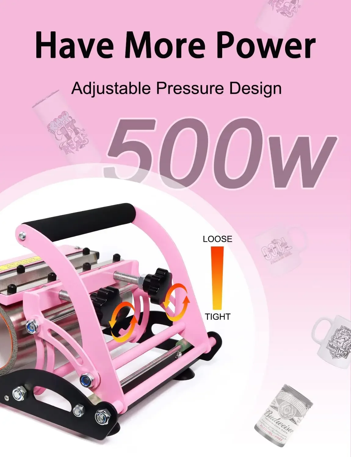 270x230mm Manual Straight Tube Baking Cup Machine  11-30oz Universal Coaster Heat Transfer Cup Machine