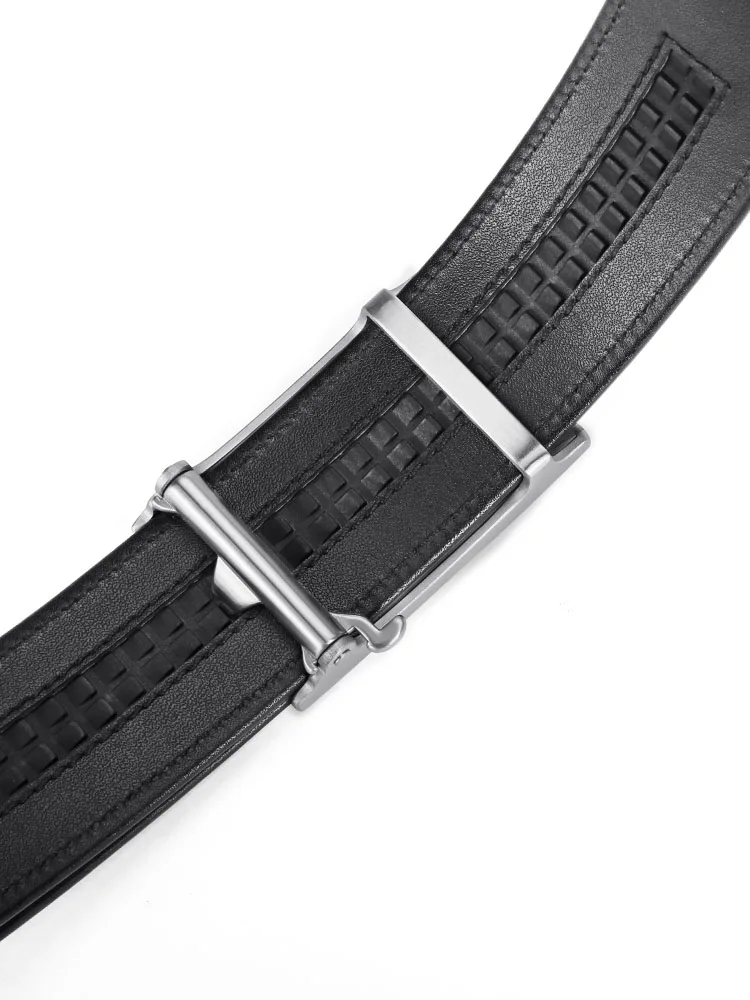 Leather belt leather head layer soft cowhide trousers belt men's high-grade steel buckle business leisure young people