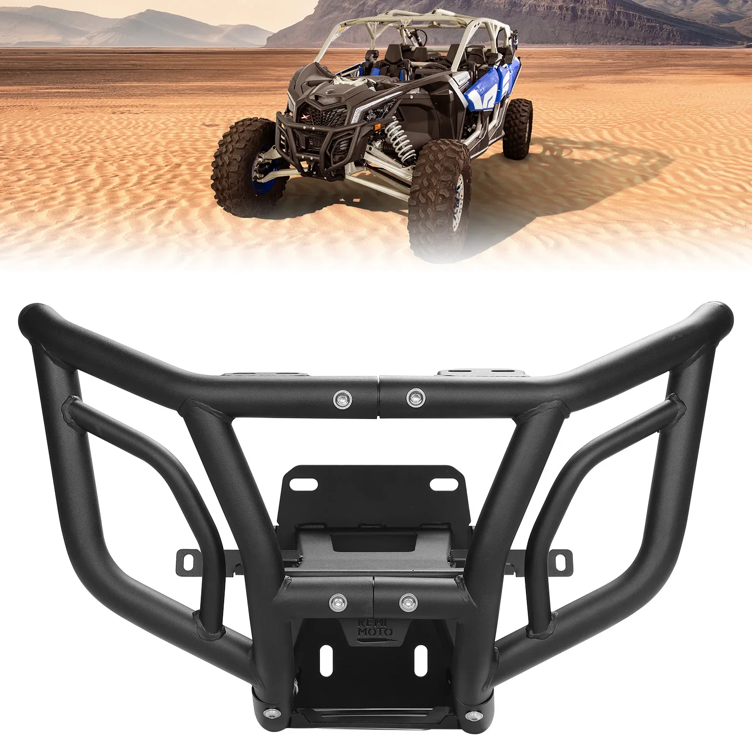

For Can-am Maverick X3 Max R RR 4x4 XMR XDS XRC XRS DS RS Turbo DPS 900 UTV Metal Front Bumper w/ Spotlight Mountable 715002878