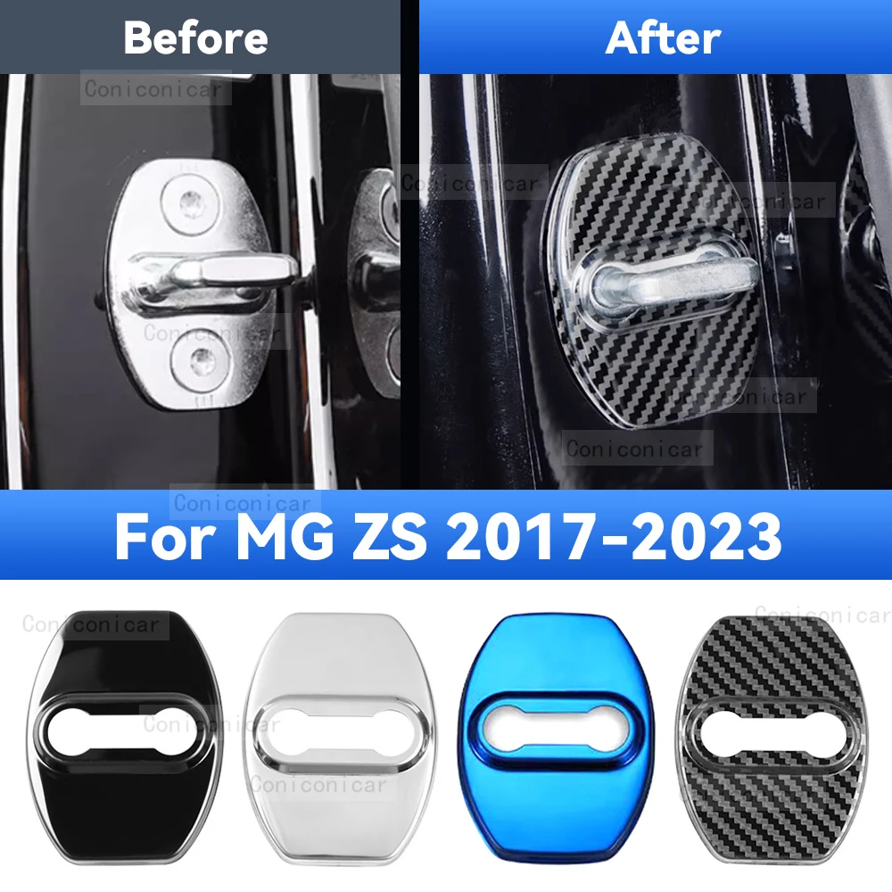 Car Door Lock Protector Cover Stainless Steel For MG ZS 2017-2023 2022 2021 Protect Buckle Anti-rust Decoration Accessories