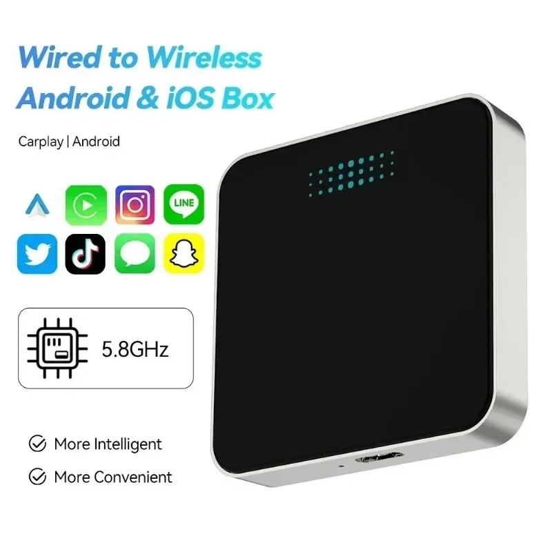 Android 13 Smart CarPlay Ai Box Wired To Wireless CarPlay Wireless Android Auto for Netflix for YouTube GPS 5GWiFi 2024