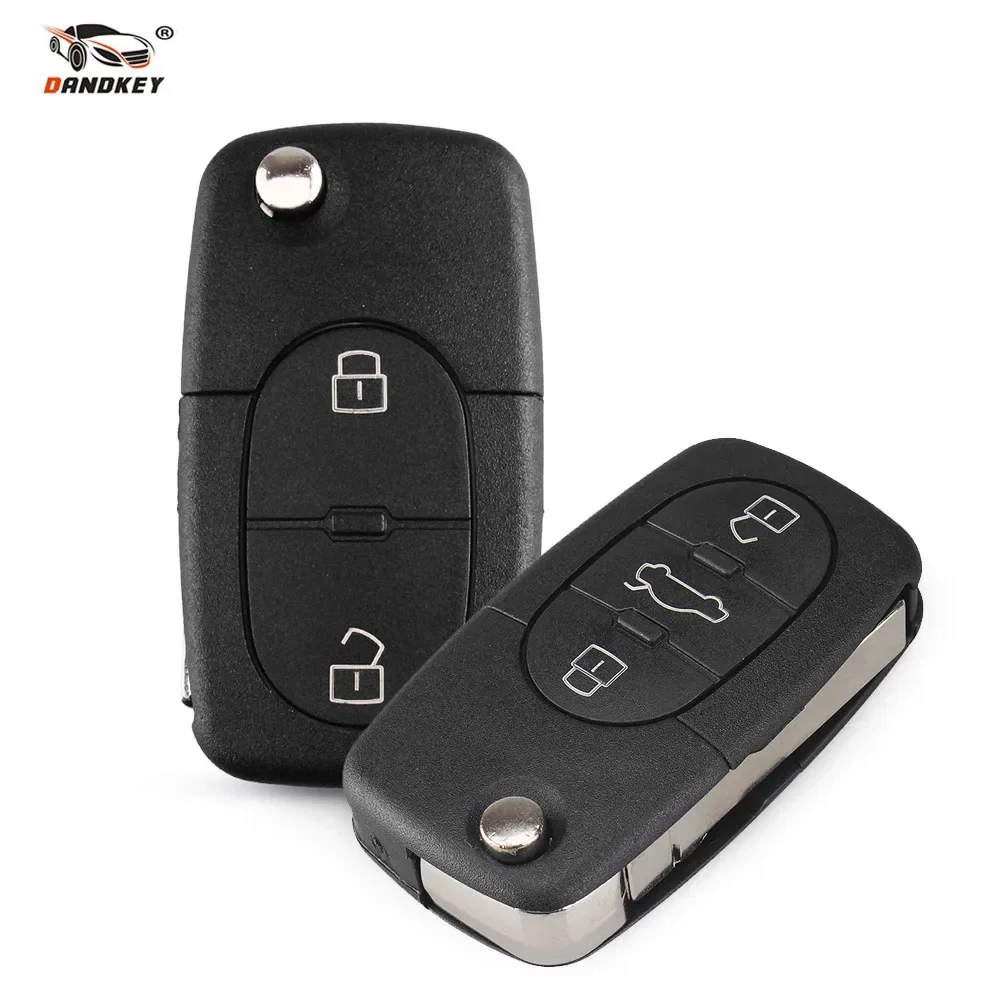 DANDKEY 2/3 pulsanti CR1620 batteria Remote Flip Key Case Shell Cover per Audi TT A4 A6 Quattro 1997-2005 vecchi modelli