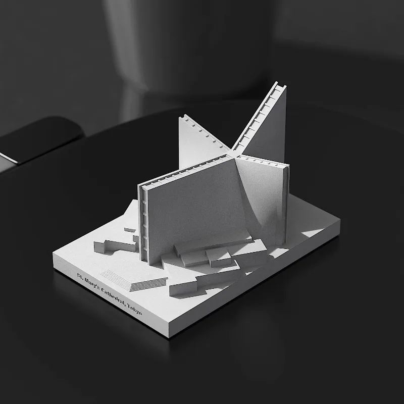 Danxia Kenzo St. Mary's Cathedral | Cement building model, modern minimalist style cement house design, home decoration ornament