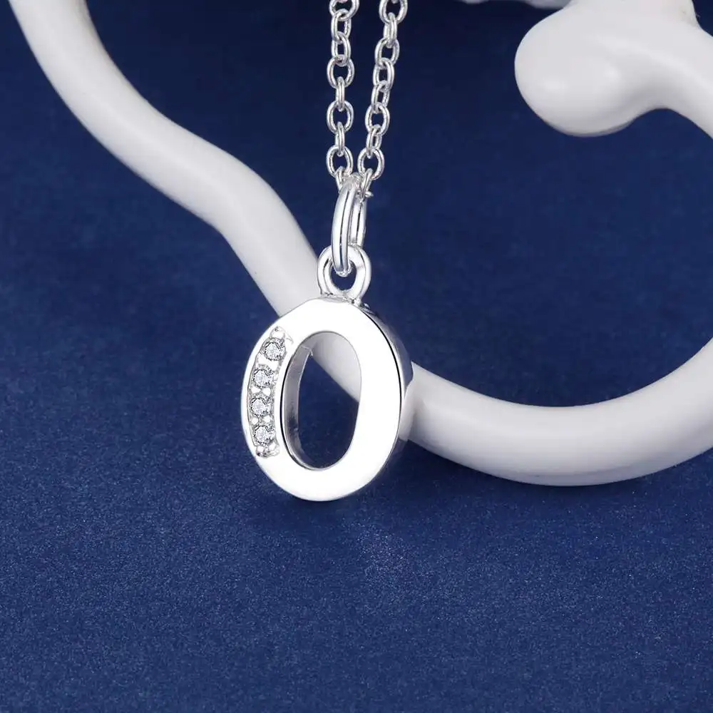 925 Sterling Silber 26 Buchstaben Halskette Anhänger für Damen Hochzeit Verlobung Schmuck Mode Klassiker Geschenk Party Hohe Qualität – Detail 12