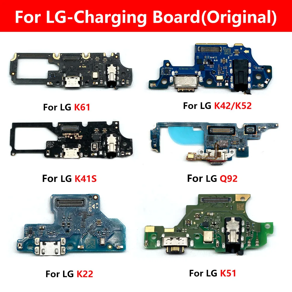 Charging Charger Plug Port Connector Board Parts Flex CableFor LG G6 K22 K41S K42 K52 K51 K61 Q7 Q610 Q8 Q92 Q720 Style Q710 V30