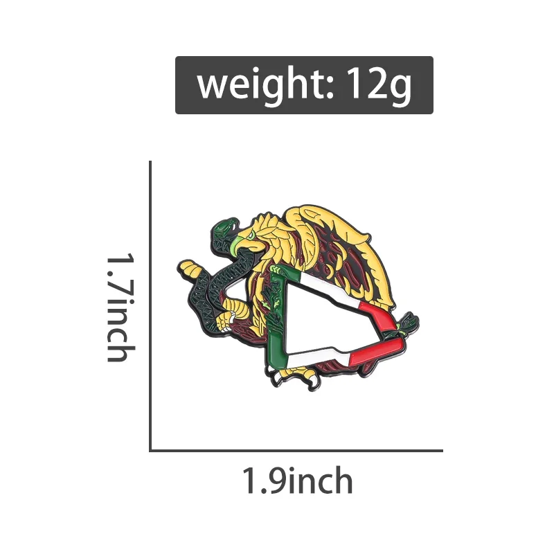 Retro Mexican Metal Hat Clip Brooch Enamel Pins Eagle Creative Brooch Baseball Cap Golf Cap Clip Marker Lapel Badge Jewelry Gift