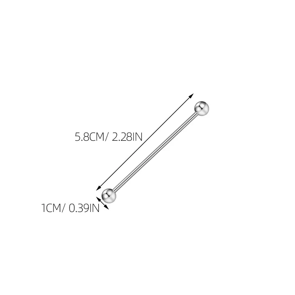 13Pcs Barbell Puncture Buckle Stainless Steel Rhinestone Metal Body Jewelry Ideal Dance Party Performance Woman Man Silver