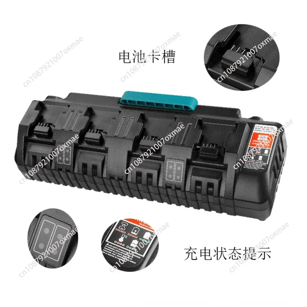 N14 N18 110-240V Li-ion Battery Charger for Milwaukee M18 48-11-1815 48-11-1828 48-11-2401 48-11-2402 4-Port 3A Charger