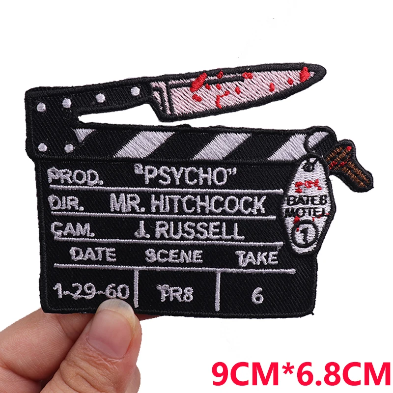 Horror Movie/Rock Music Embroidered Patch DIY Punk Letter Slogan Iron On Patches For Clothing thermoadhesive Patches Sew Badges