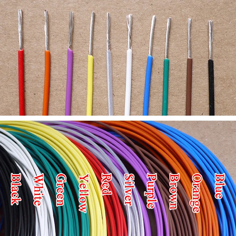 1 Meter PTFE Silver Plated Wire High Purity OFC Copper Cable HiFi