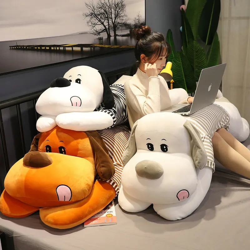 130cm Giant Soft Tongue Dog Plush Toy Stuffed Animal Waist Pillow Cushion Soft Real Life Long Dog Doll Birthday Gift