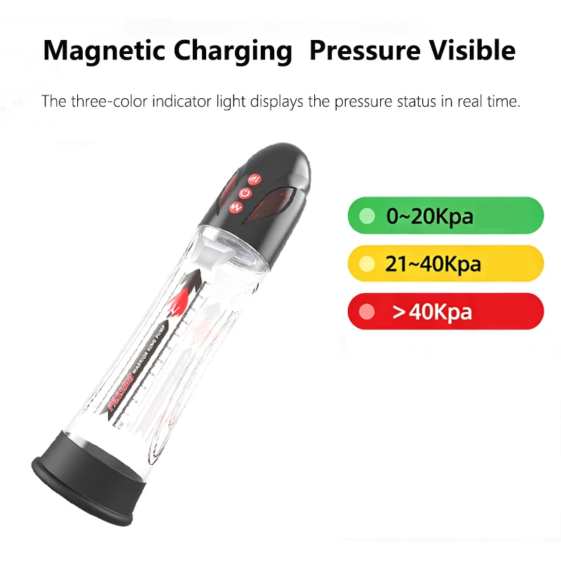 Electric Penis Pump Men Suction Vacuum Trainer Cup Visible Pressure Indicator 8 Modes Magnetic USB Charging Extender Sex Toys - view 3