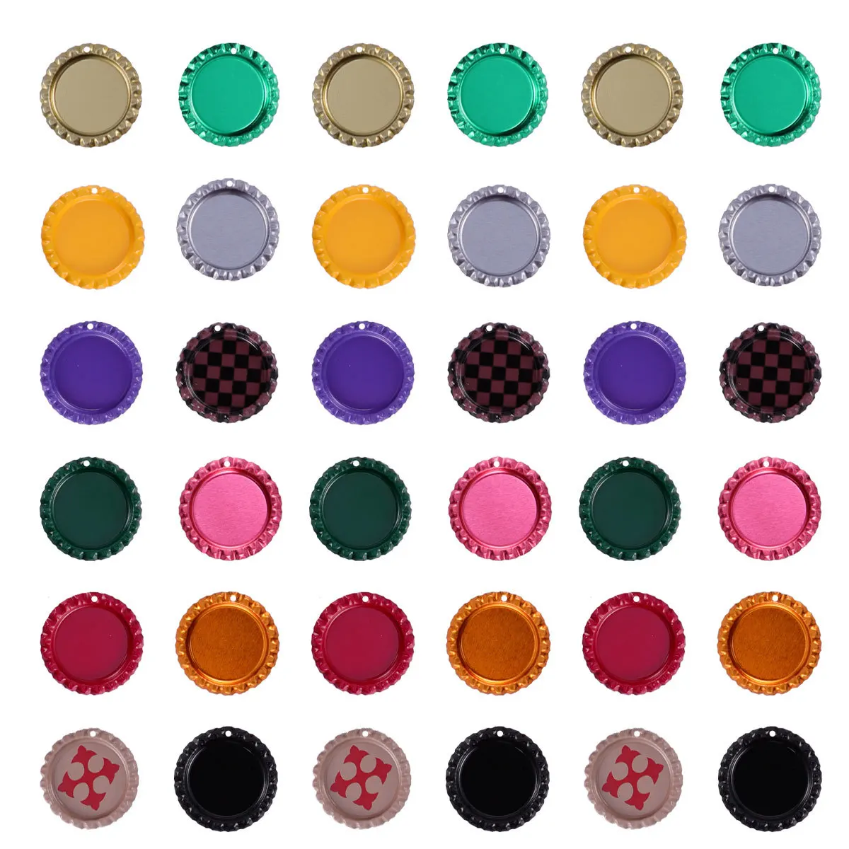 50 قطعة قبعة البيرة المسطحة مجموعة صنع المجوهرات لون عشوائي DIY بها بنفسك الحرفية المعلقات أقراط مغناطيس حواف ناعمة للمشاريع #6