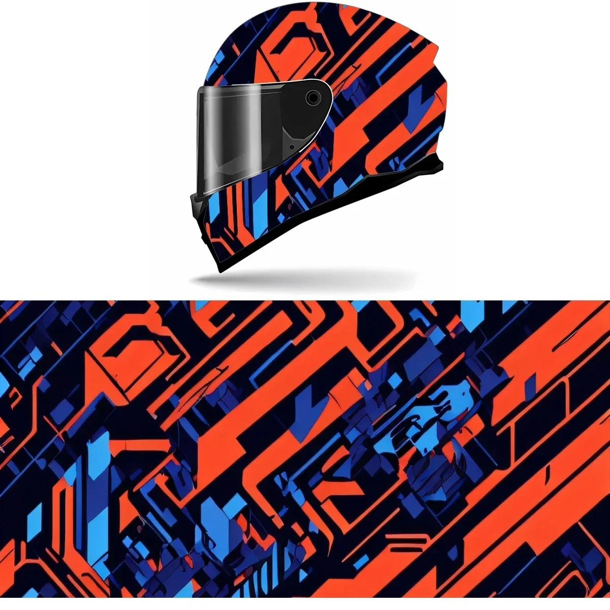 

Lines and Blocks Camo Full Helmet Wrap Sticker Motorcycle Helmet Racing Graphic Decal Vinyl Wrap Helmet Decor Sticker